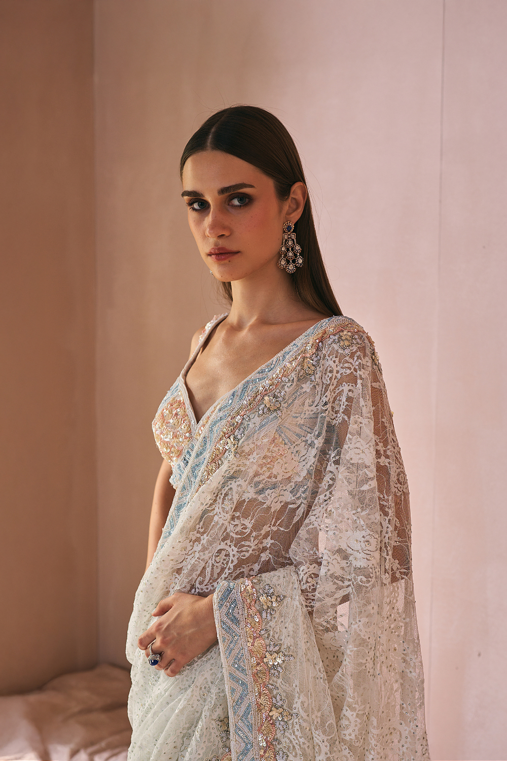 Ivory Whisper Saree Set