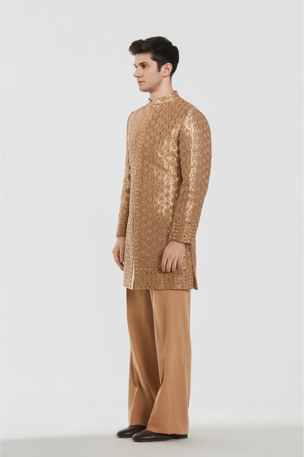 Shrine Antiqe Gold Sherwani Set