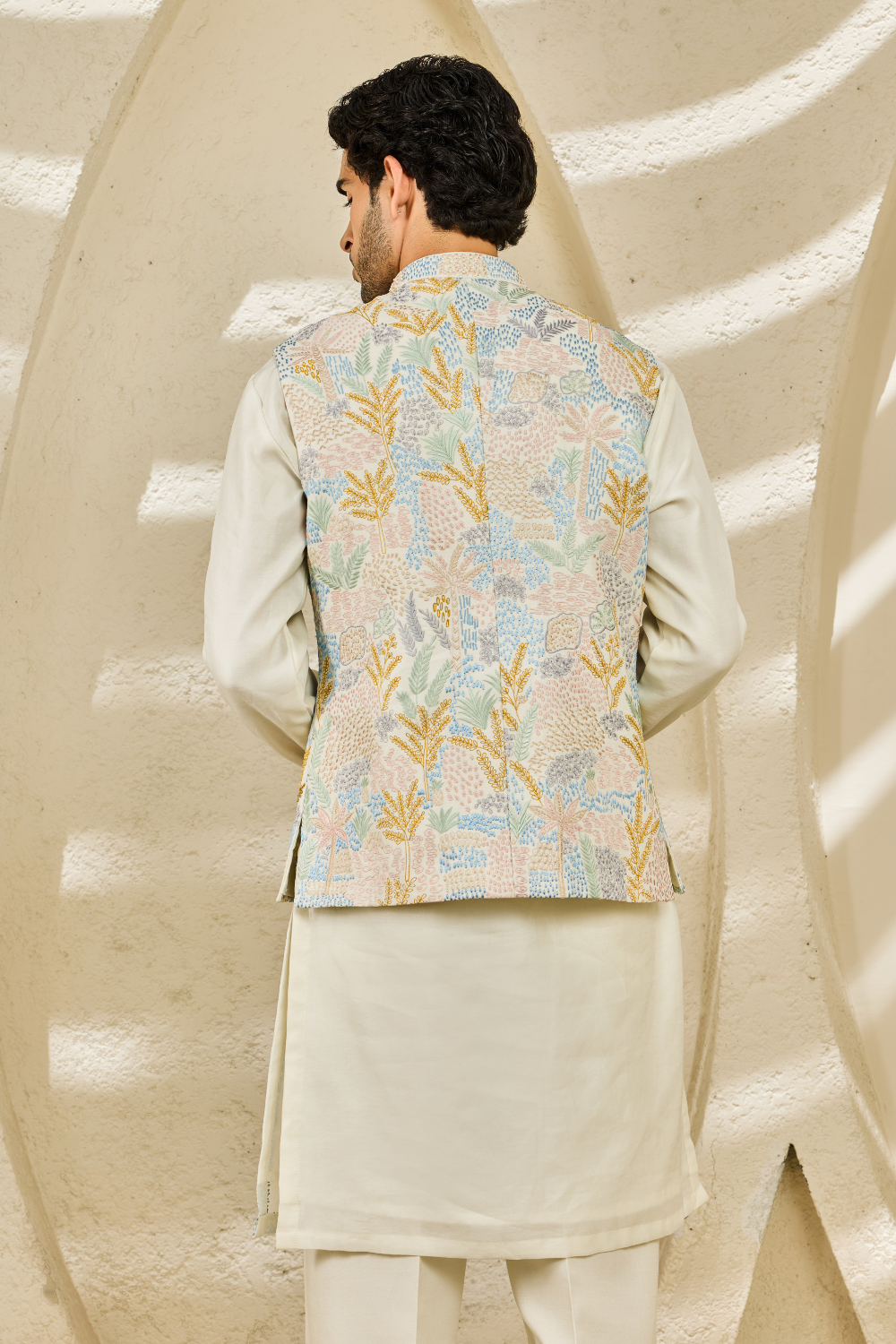 Off-white Serene Garden Waistcoat set