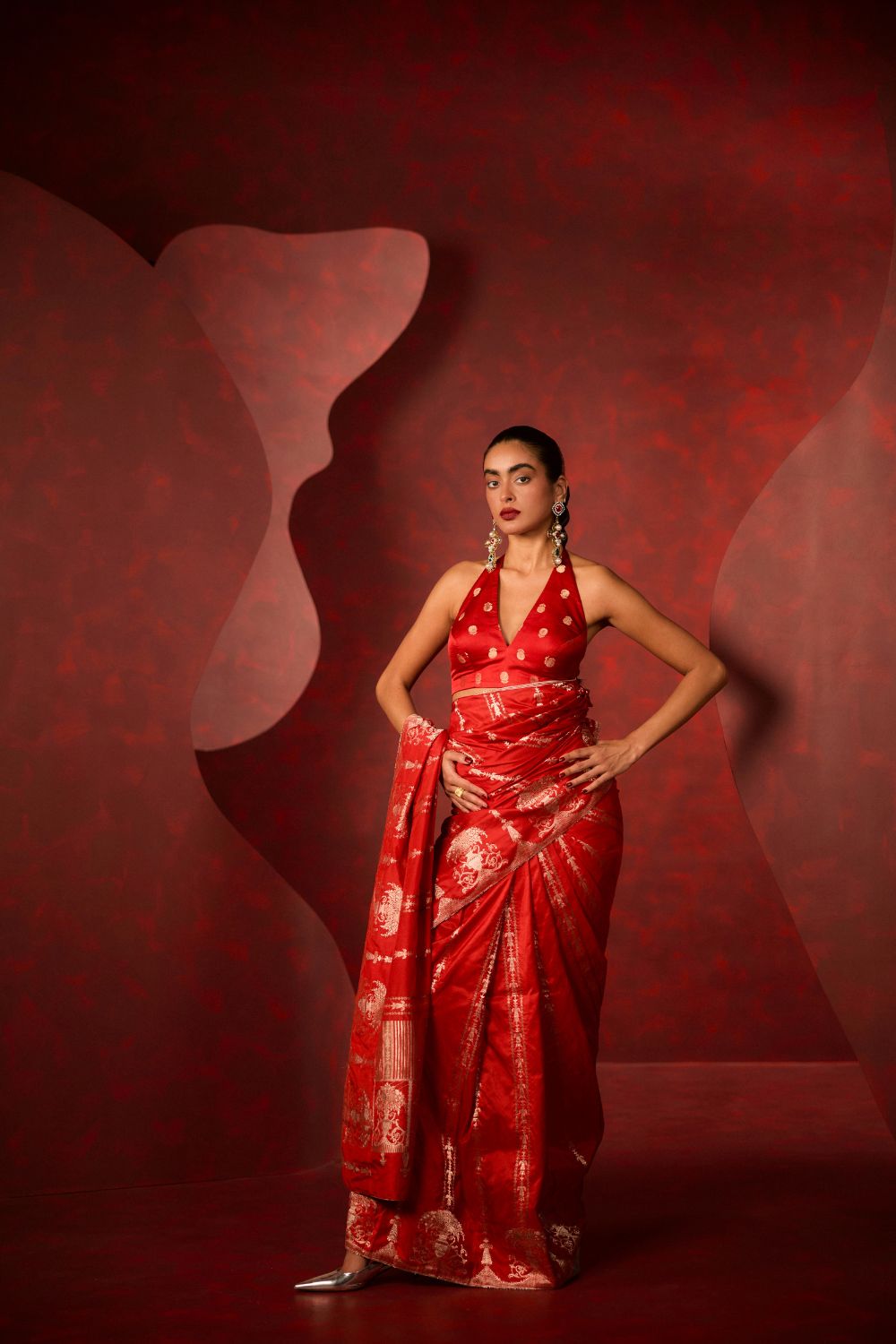 Together Always Saree in Red