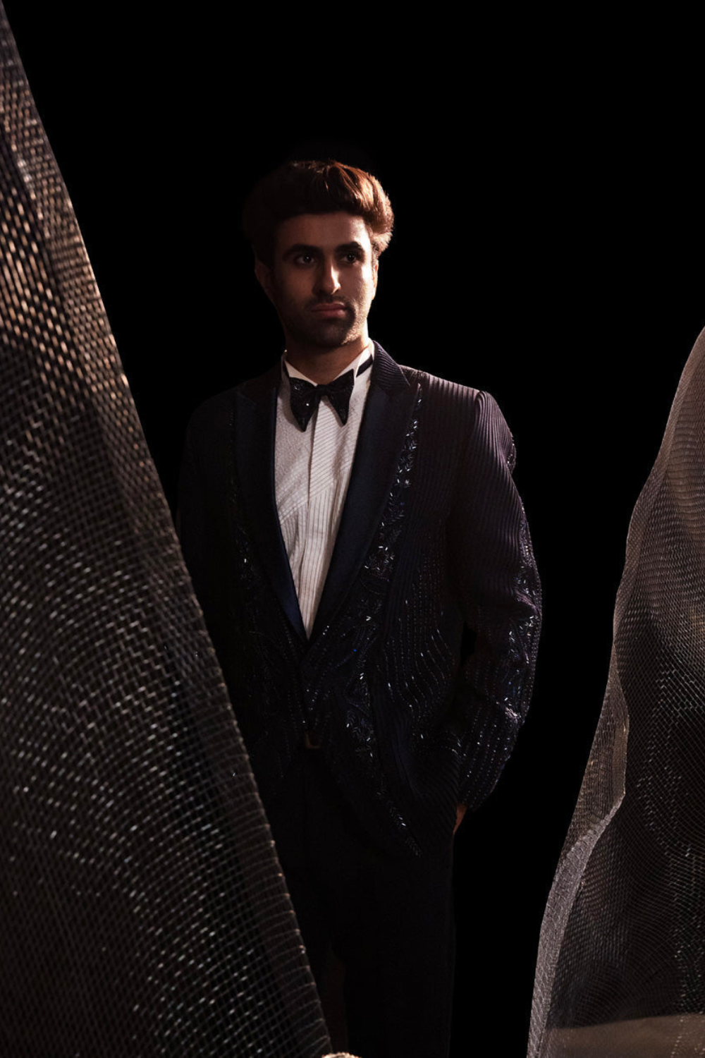Jacket Multi Paneled In Our Signayure Zegna Format With Ai Inspired Bead And Reshm Work