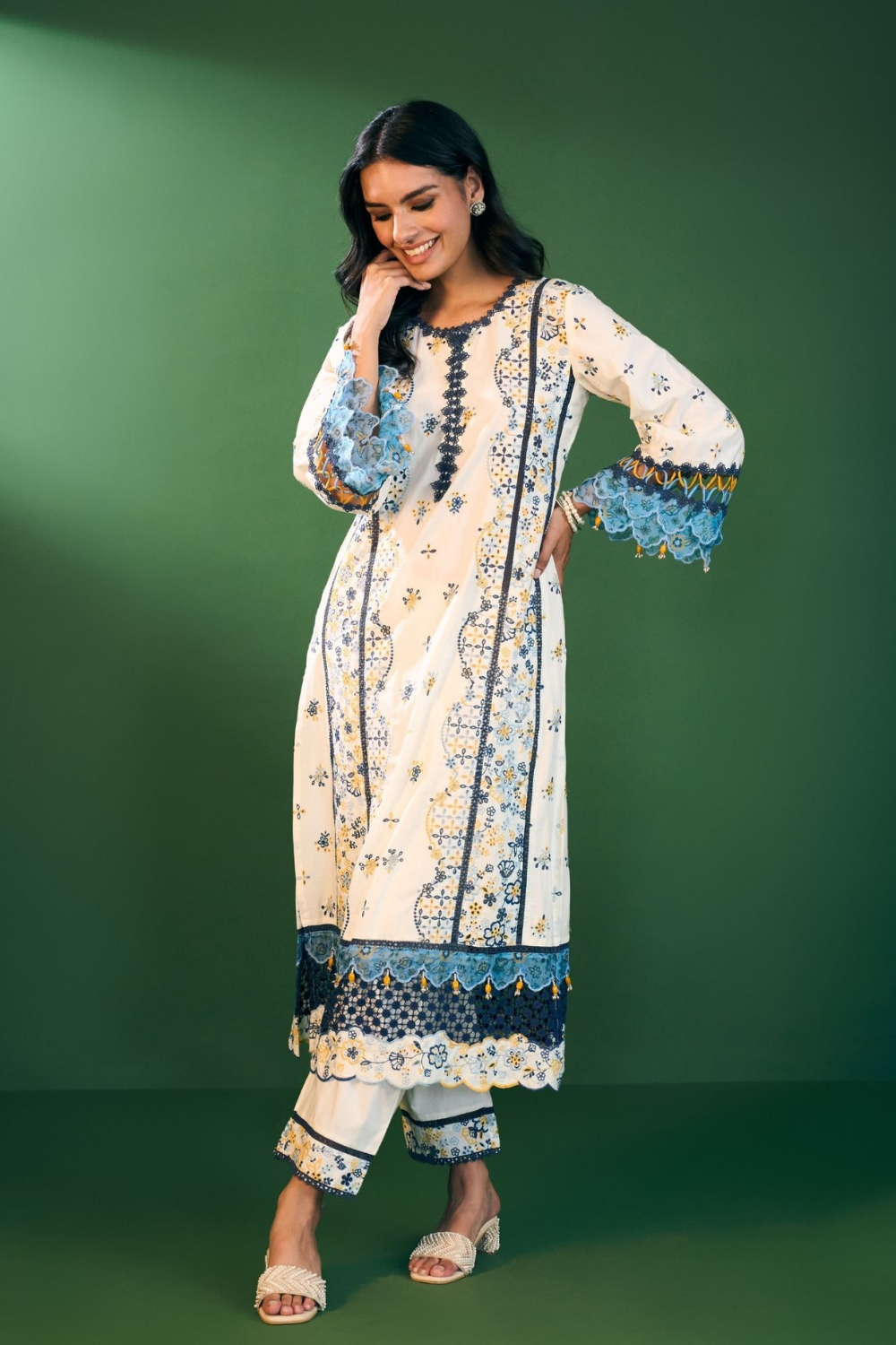 Risa Cotton Off White Kurta Set