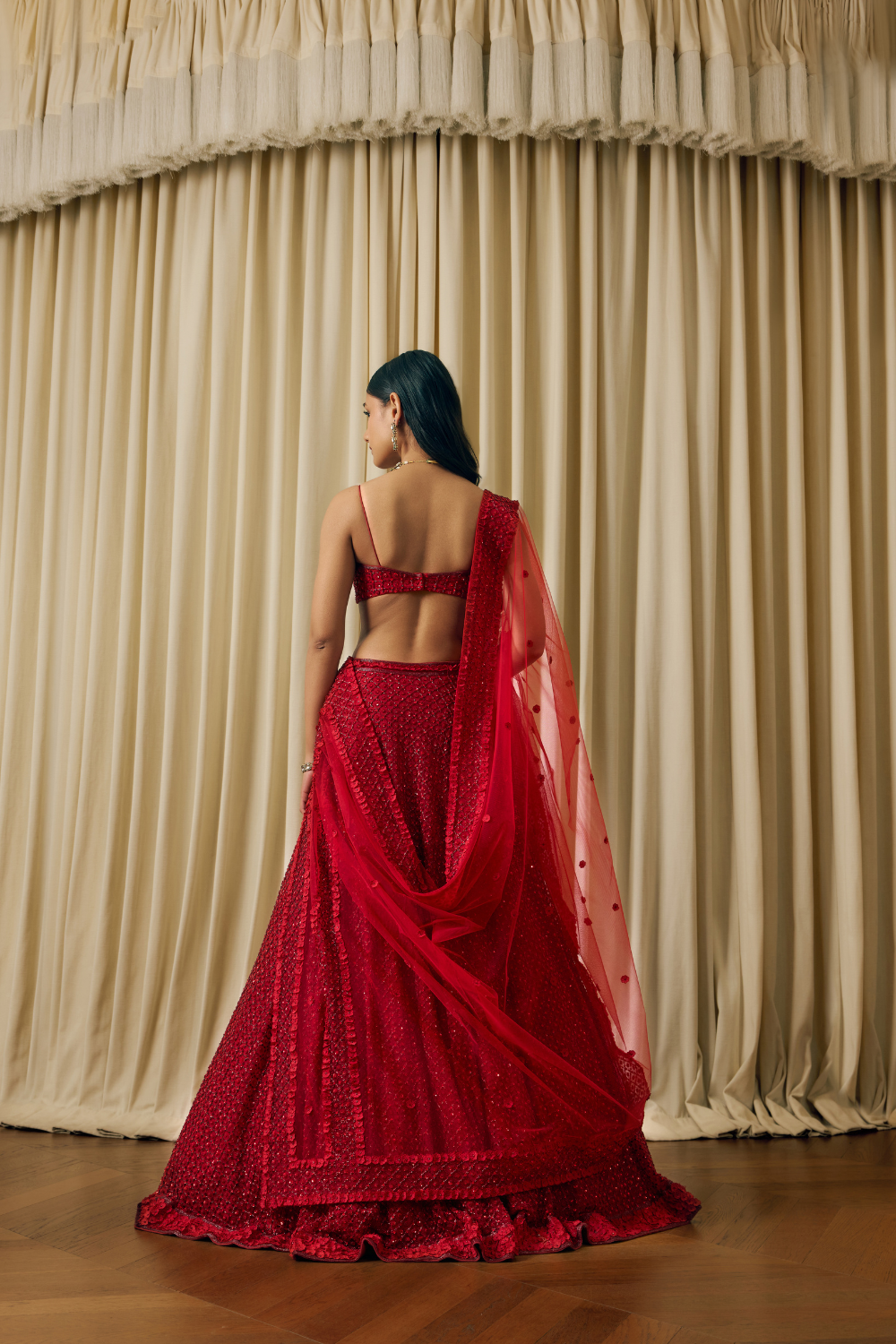 Red lehenga