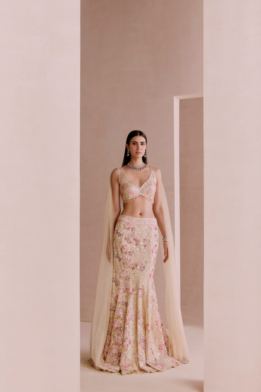 Ivory Fishcut Lehenga Set