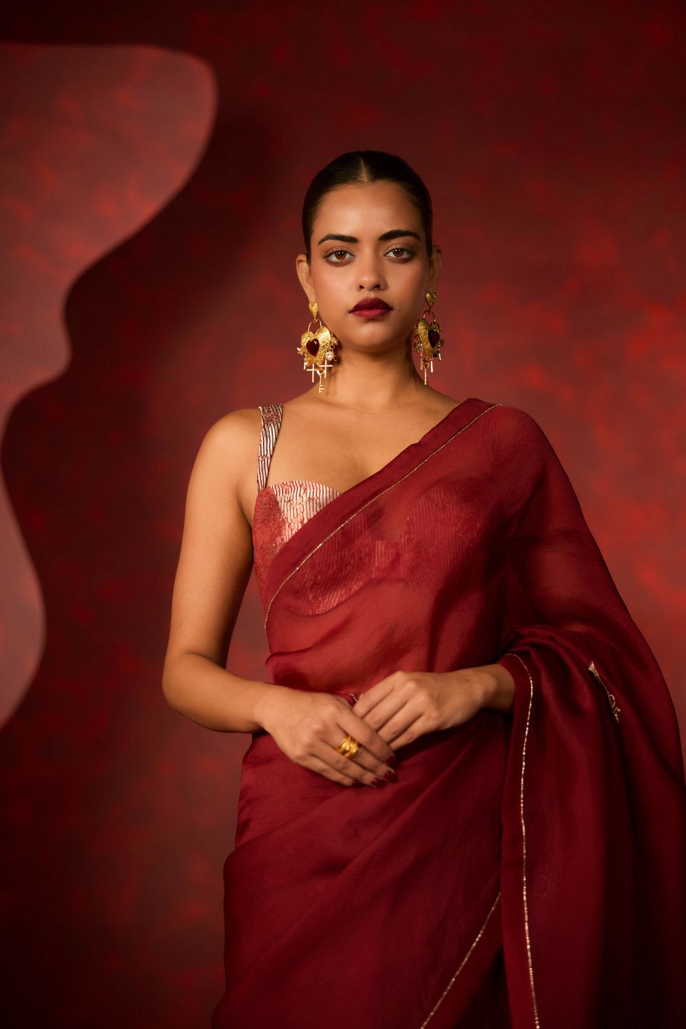 Midnight Kiss Saree Maroon
