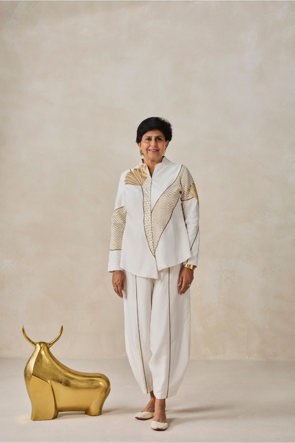 Chanderi Short Jacket Style Kurta With Pant Set