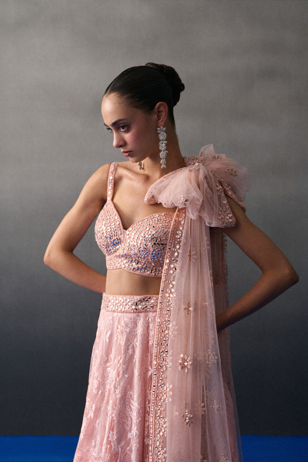 Peach Haldi Lehenga Set