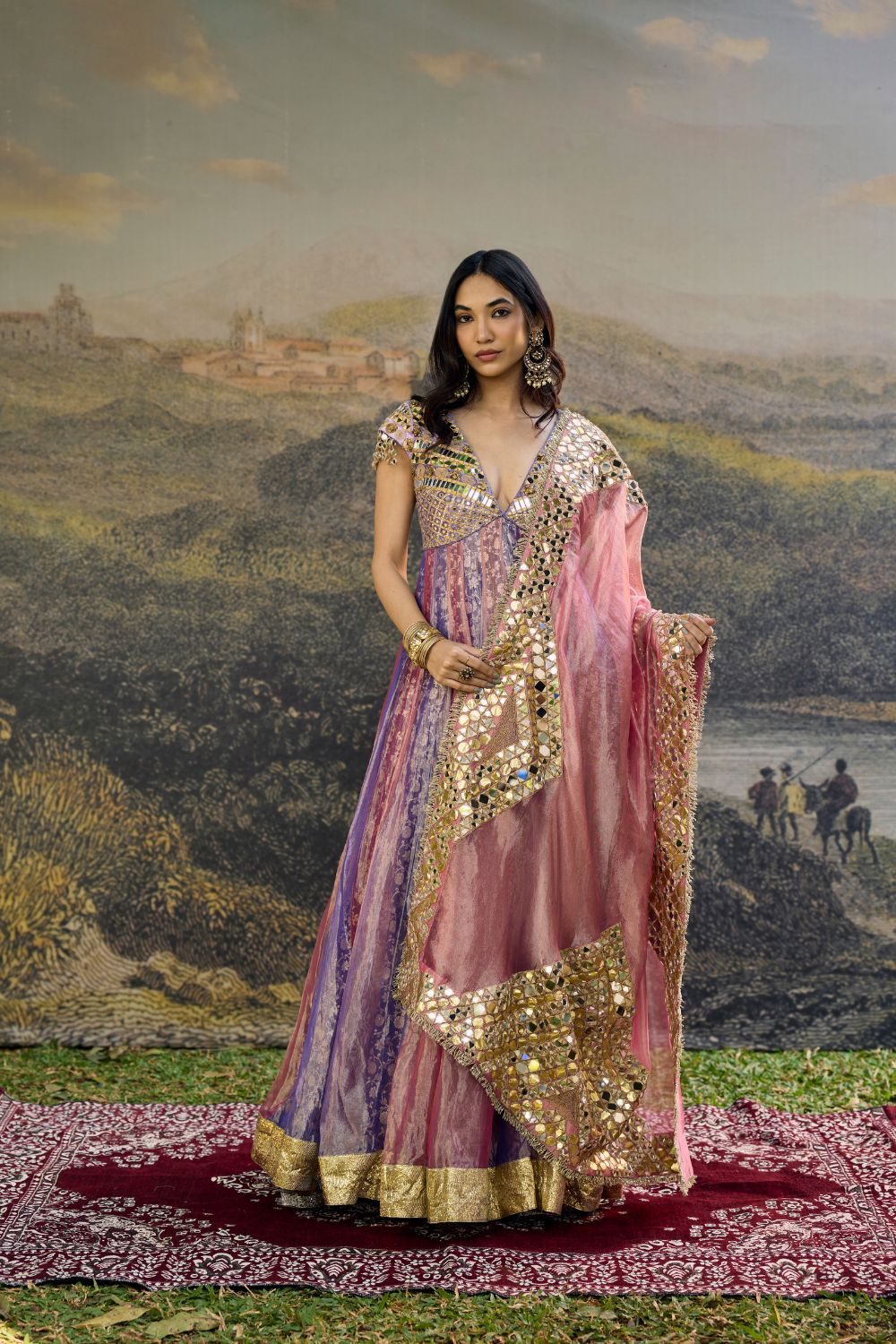 Gulrangi Mirror Anarkali Set