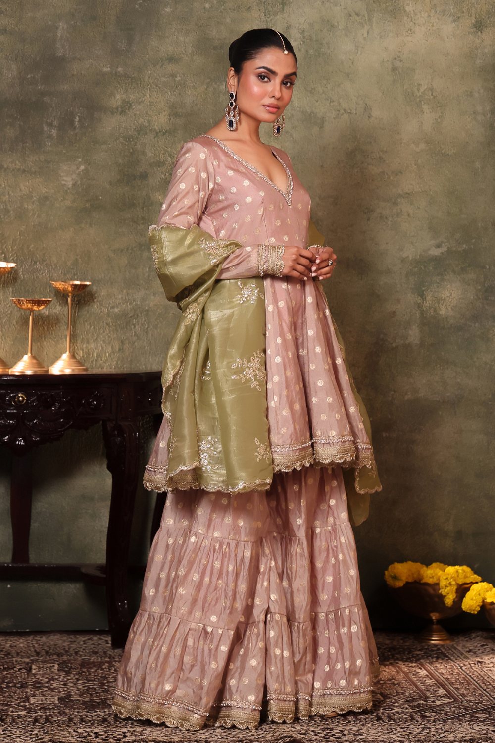 Mauve Kurta and Sharara Set