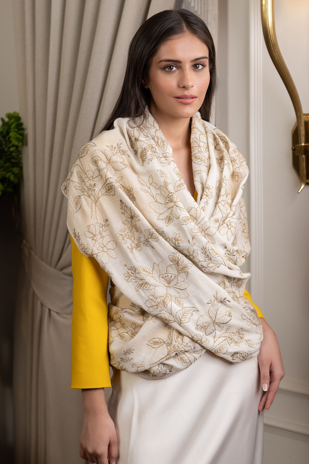 Glitz Cherry Blossom | Fine Merino Wool Stole