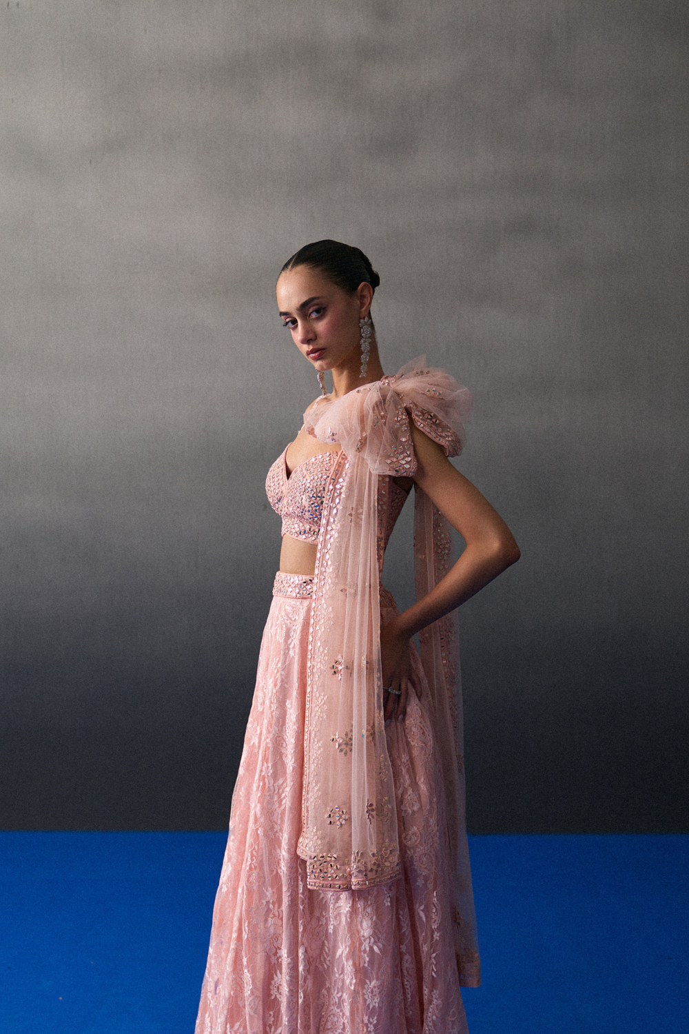 Peach Haldi Lehenga Set