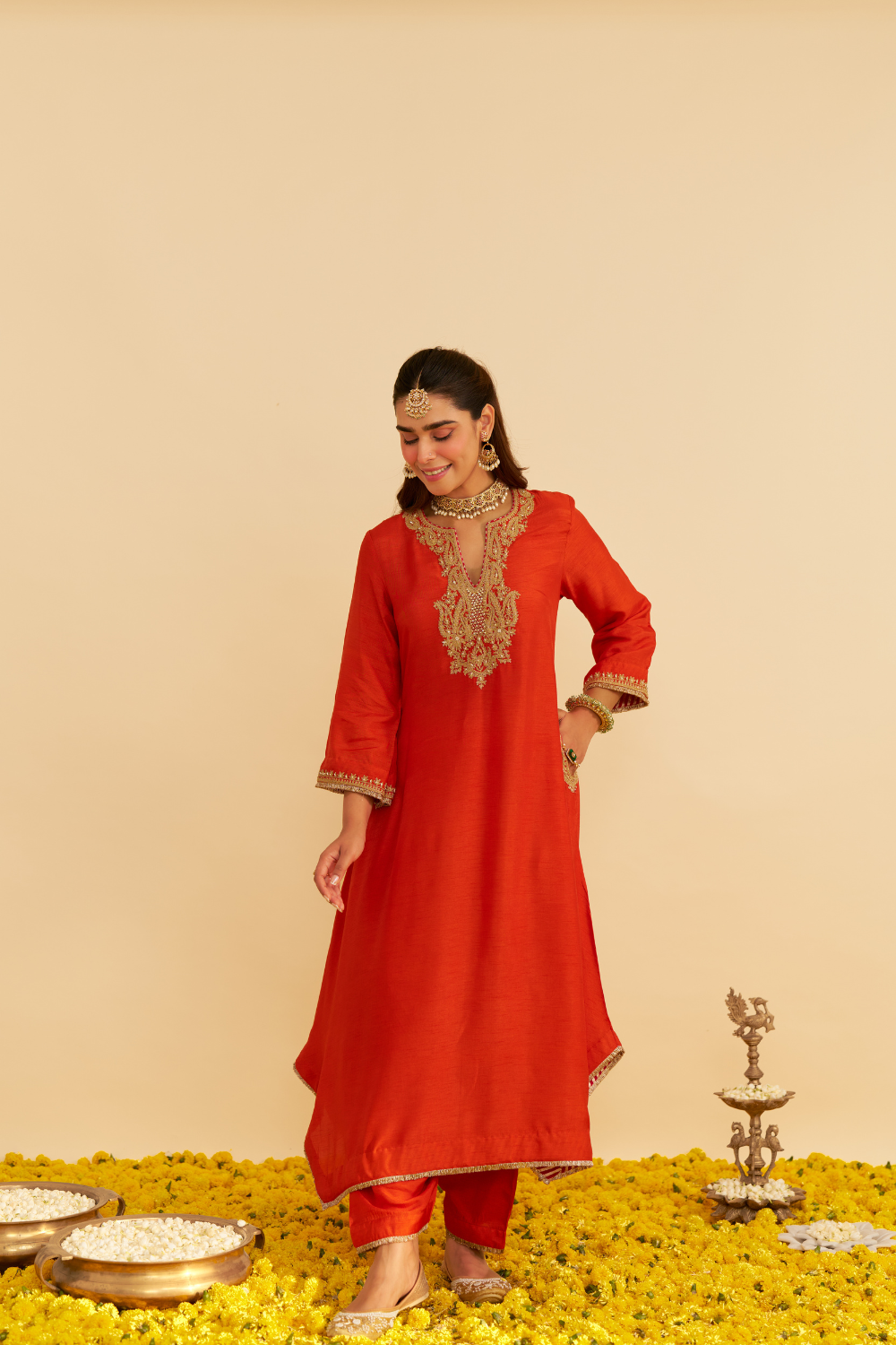 AMAYA - LONG KAFTAN WITH SALWAR  AND DUPATTA