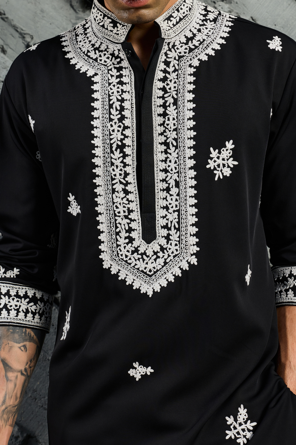 Black Shadow Dori Kurta Set
