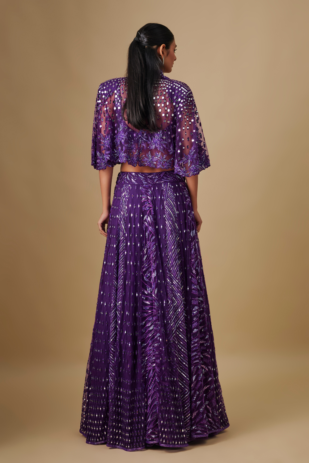 Sprinkle- Purple lehenga blouse and dupatta