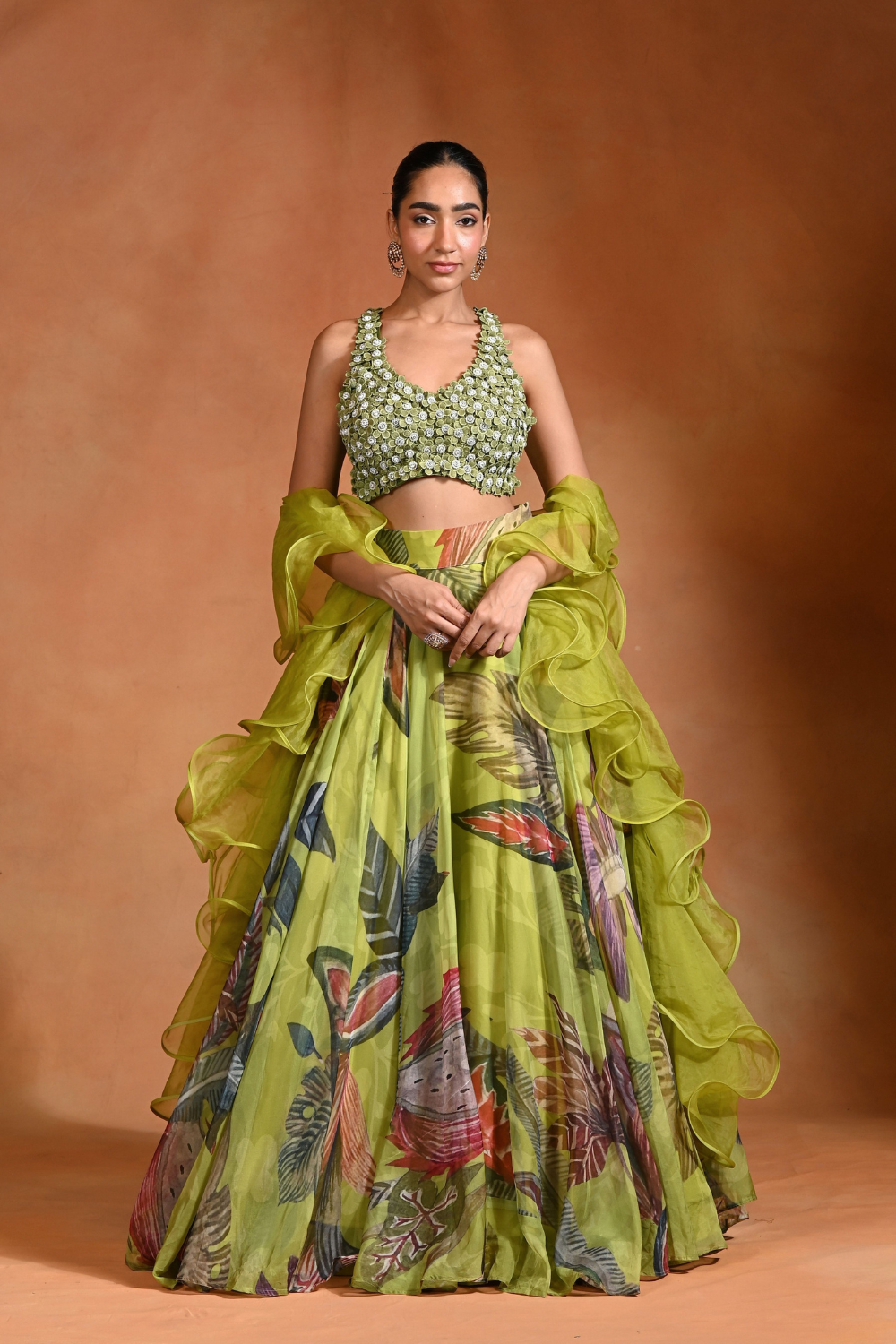 3d embrioded Lehenga