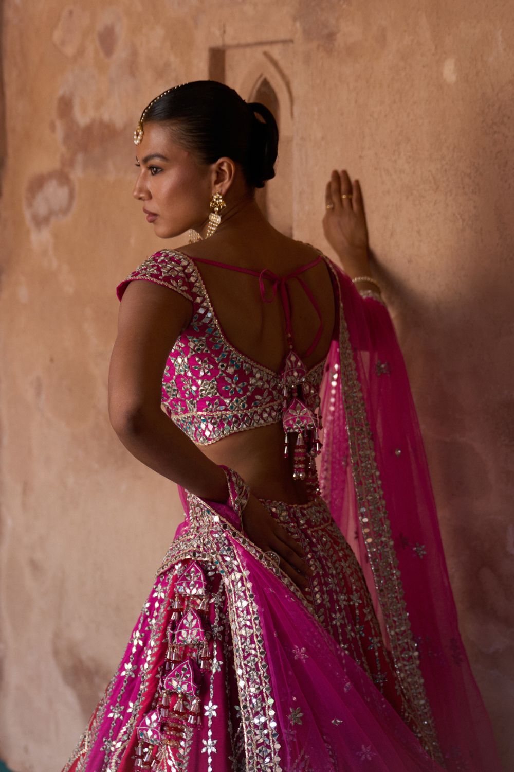 AGNI — Multicolored Raw Silk Lehenga Set
