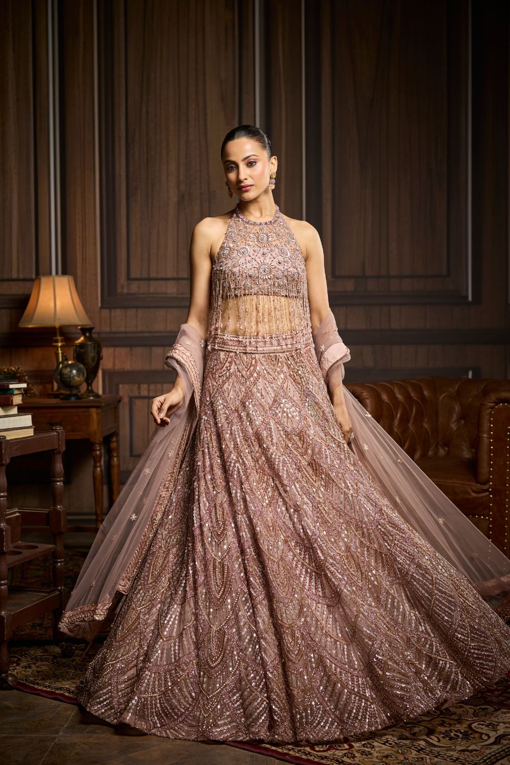 BLUSH PINK EMBELLISHED LEHENGA SET
