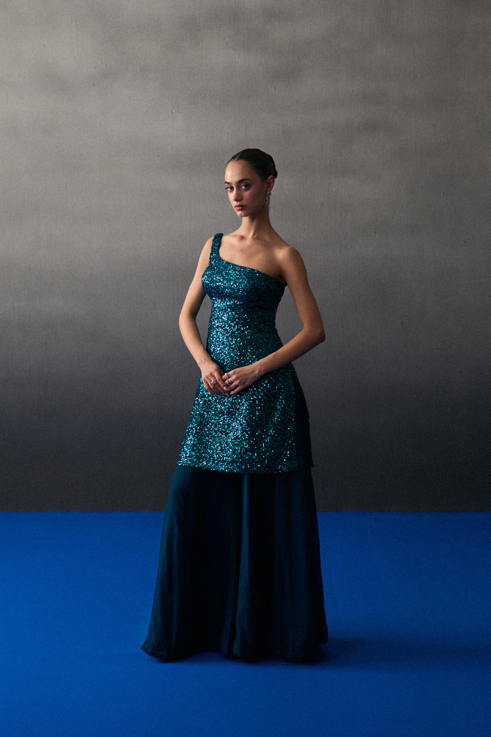 Peacock Blue Sharara Set