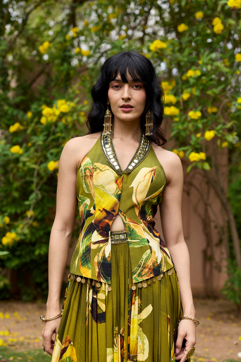 MATCHA GREEN JACKET LEHNGA SET