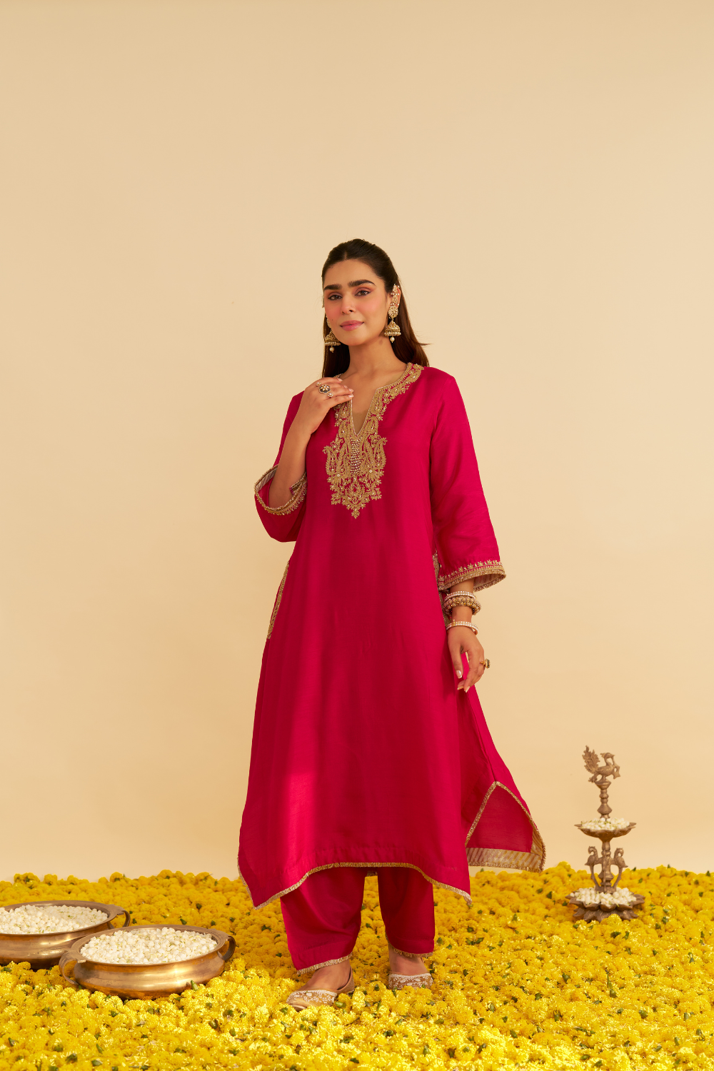 AMAYA - LONG KAFTAN WITH SALWAR  AND DUPATTA