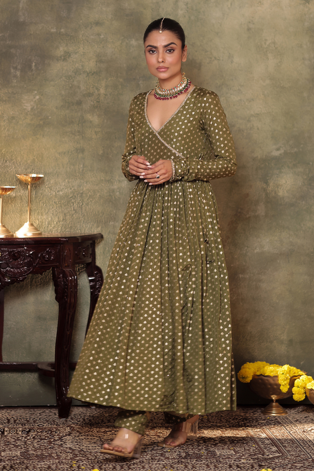 Green Anarkali Set