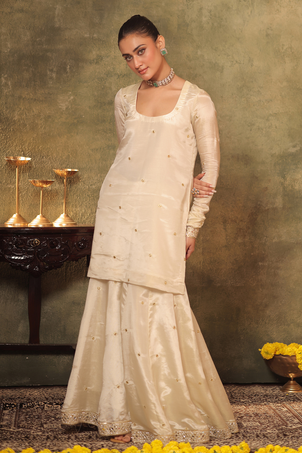 Tissue Kurta Sharara Set