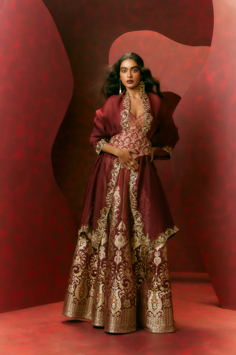 Inferno Lehenga MEHROON