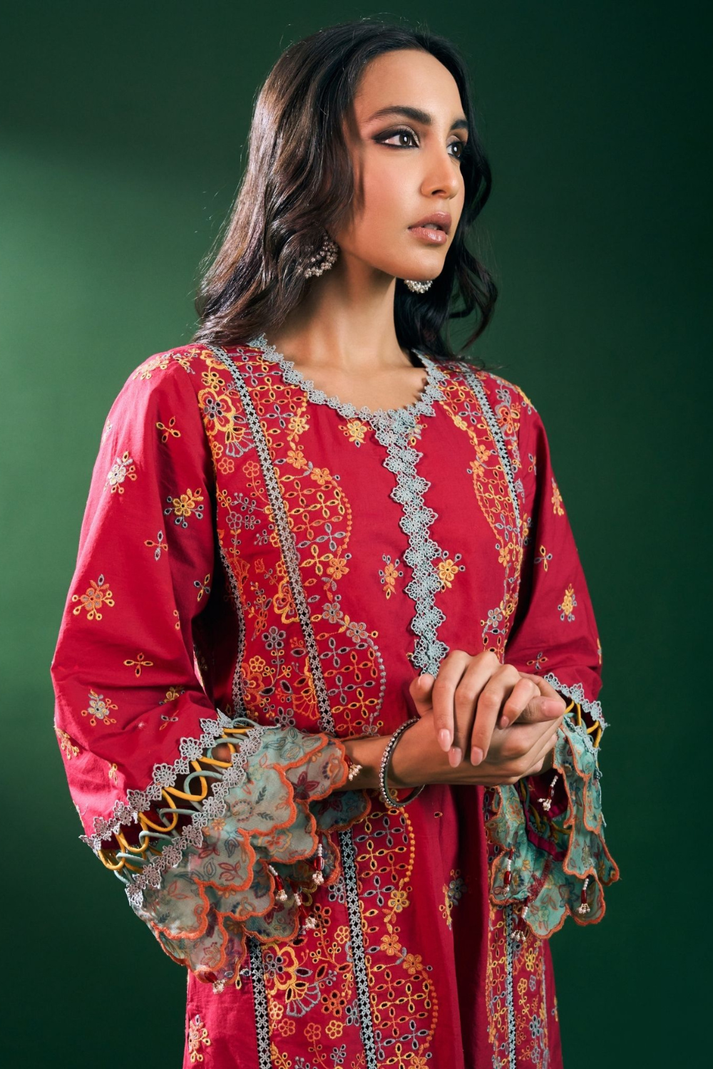 Risa Cotton Red Kurta Set