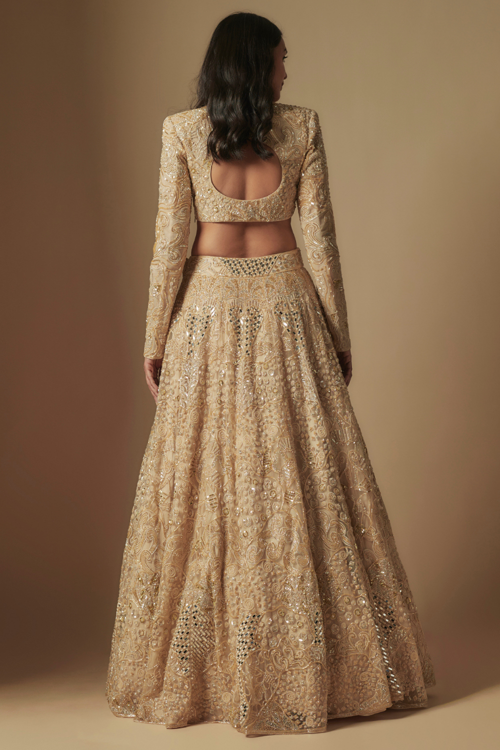 Bronx Full Embroidered lehenga paired with blouse and dupatta