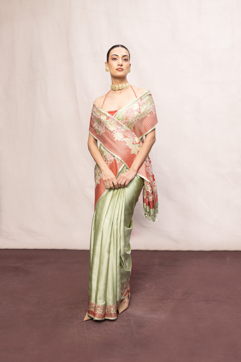 Handwoven Pistachio Green Silk Banarasi Saree