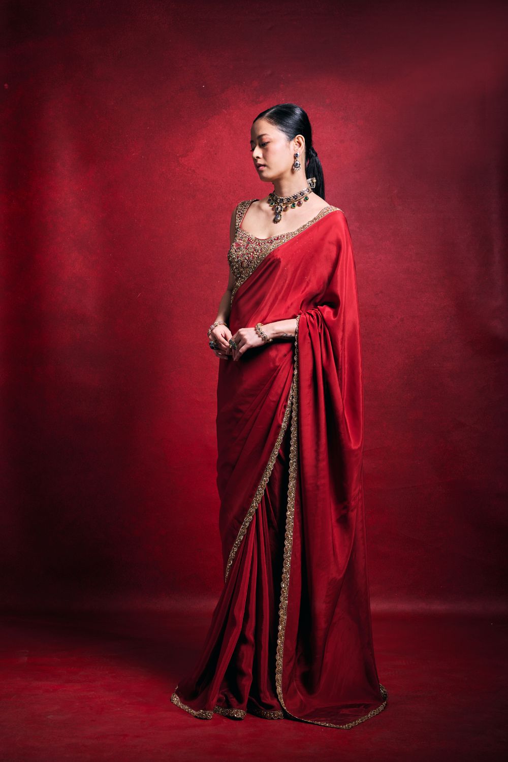 RED SAREE SET