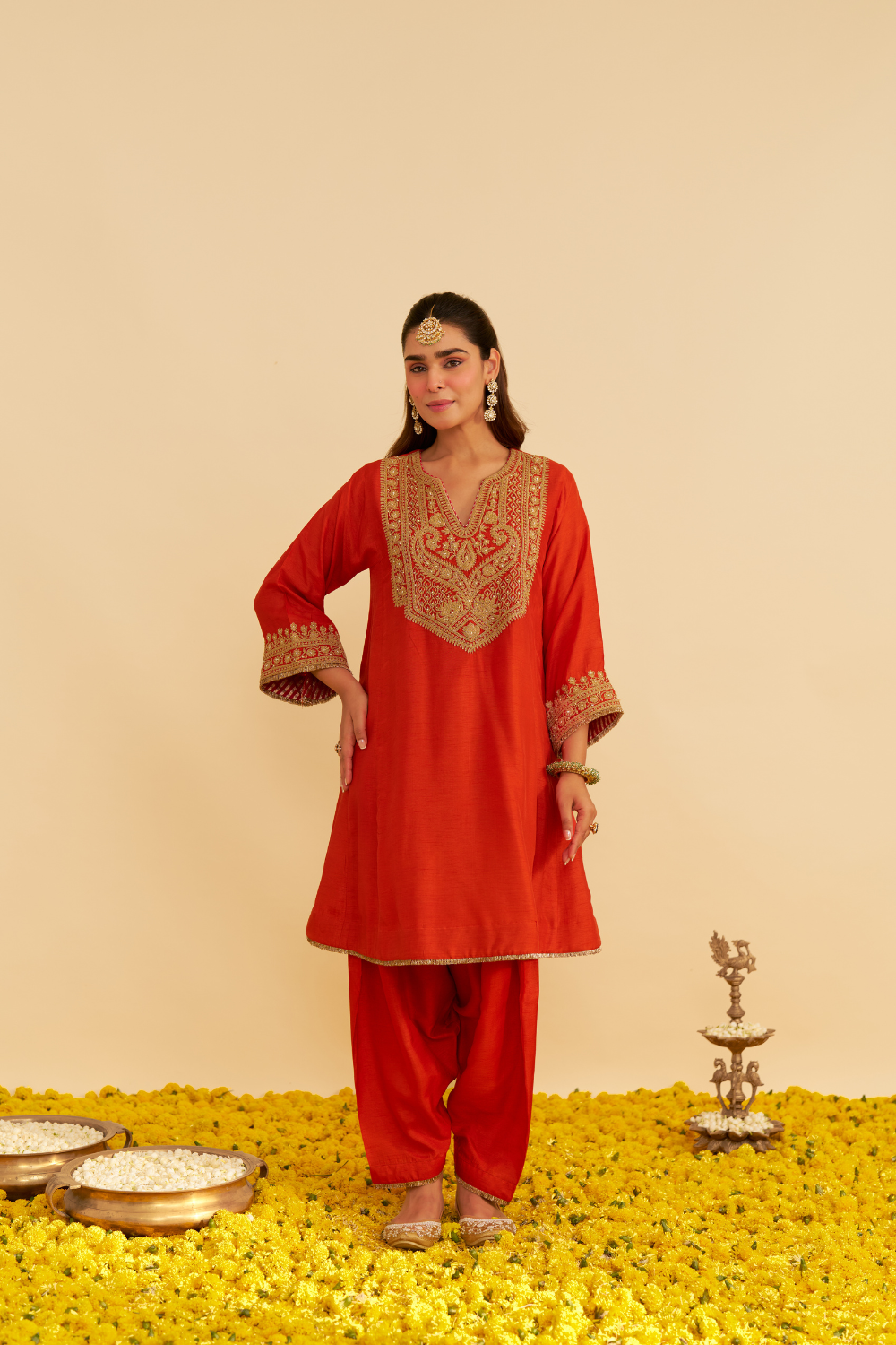 MEHZA - SHORT CHAUGA WITH SALWAR AND DUPATTA