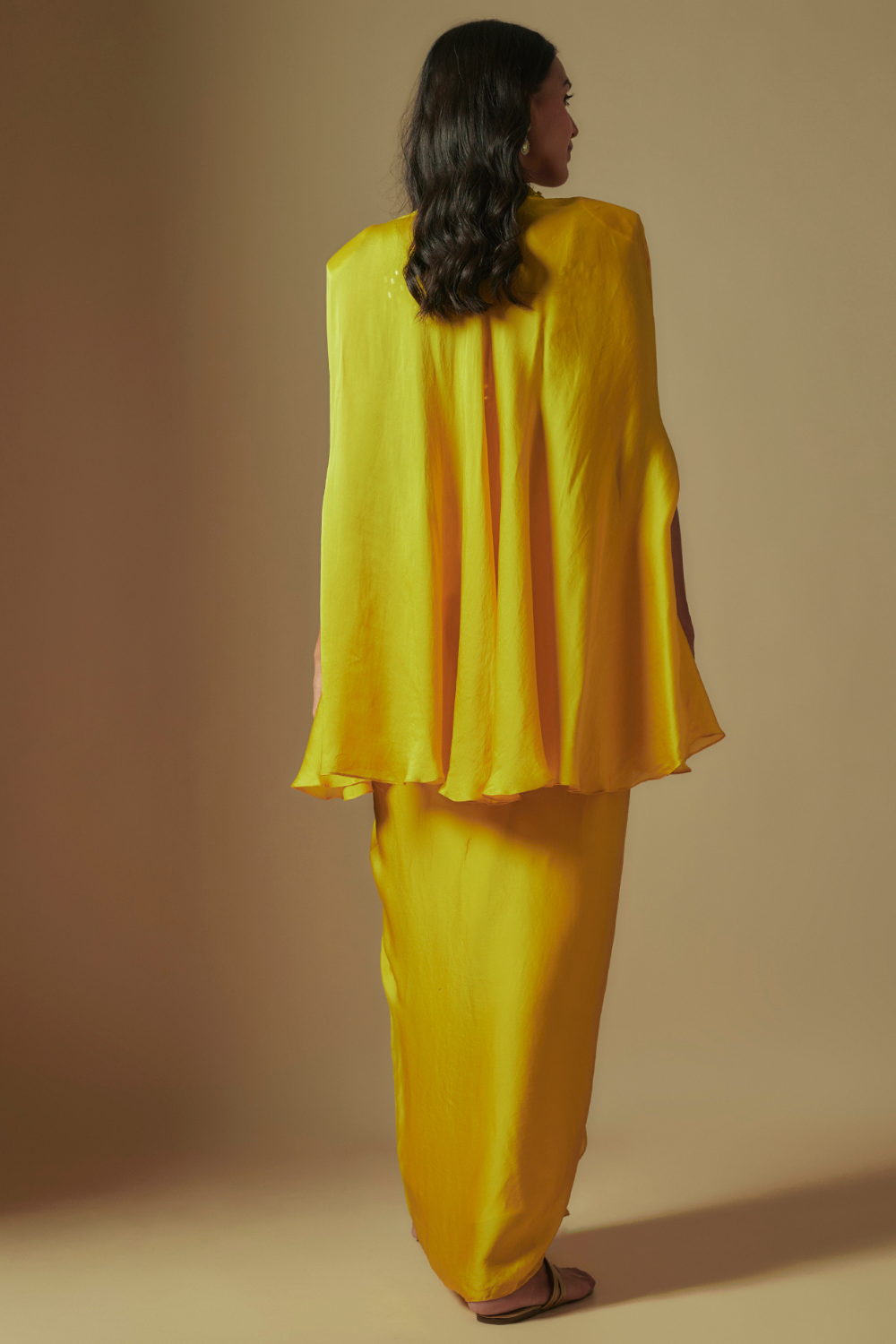 Flux Hand embroidered blouse paired with drape skirt and embroidered cape