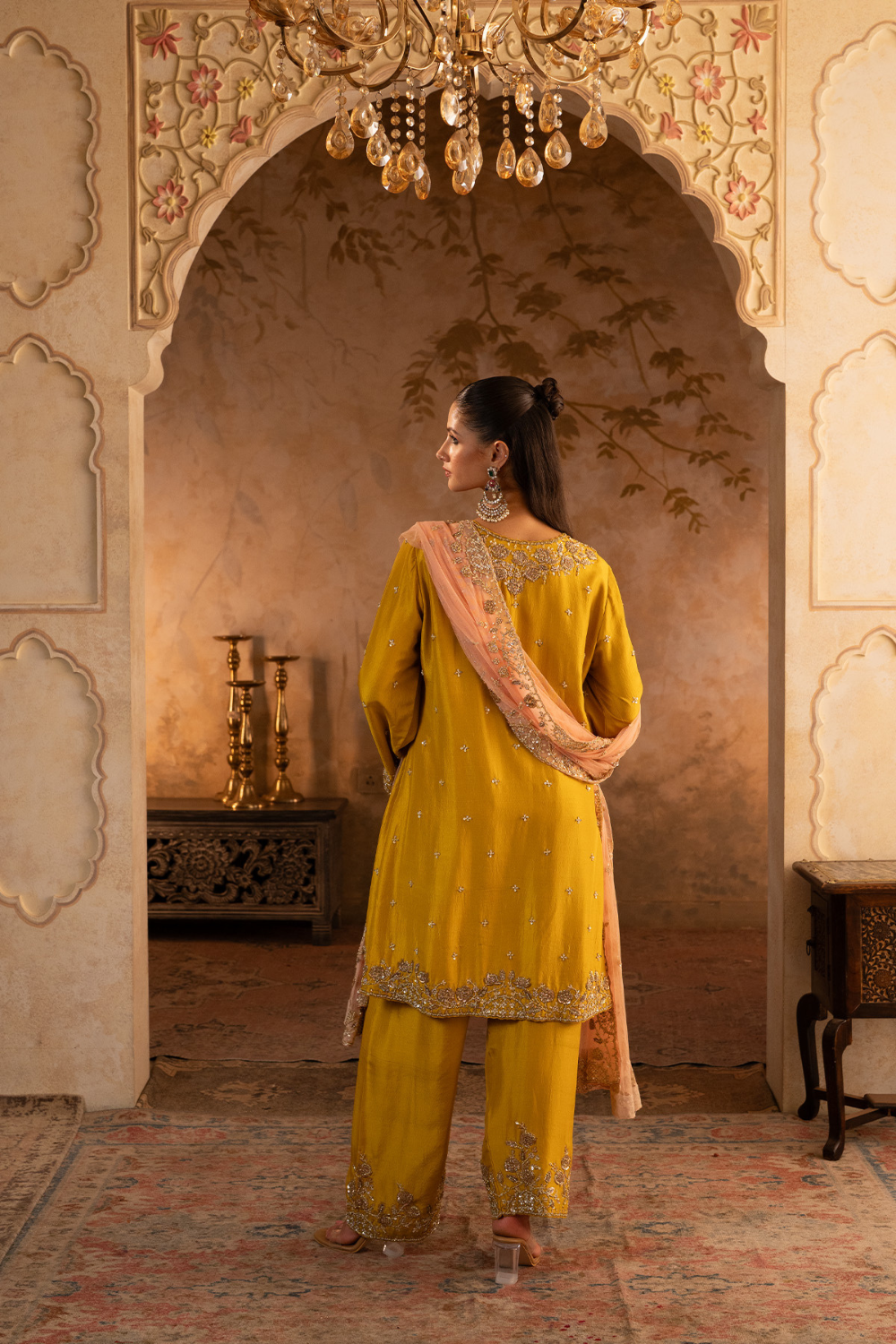 Mustard Silk Suit Set