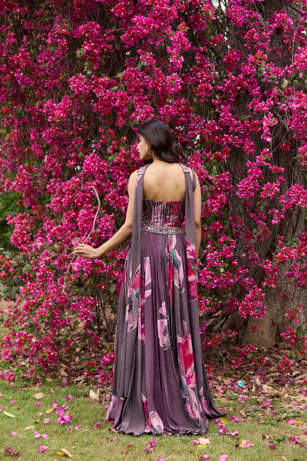 PLUMICIOUS PINK FLORAL LEHENGA SET