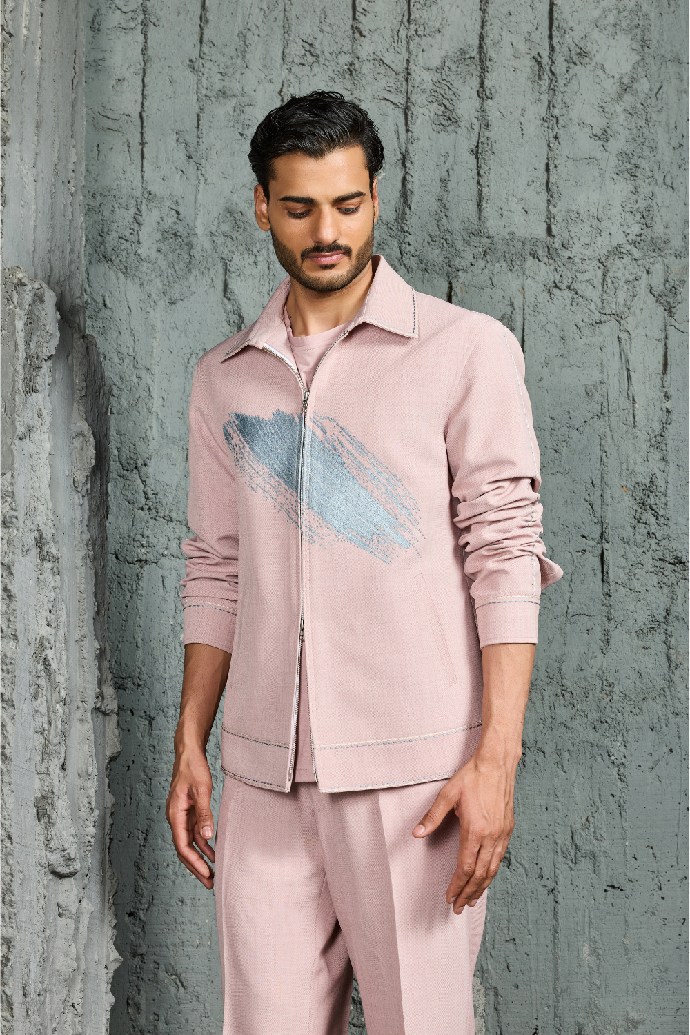 Bubblegum Pink Paint Strokes Shacket Set