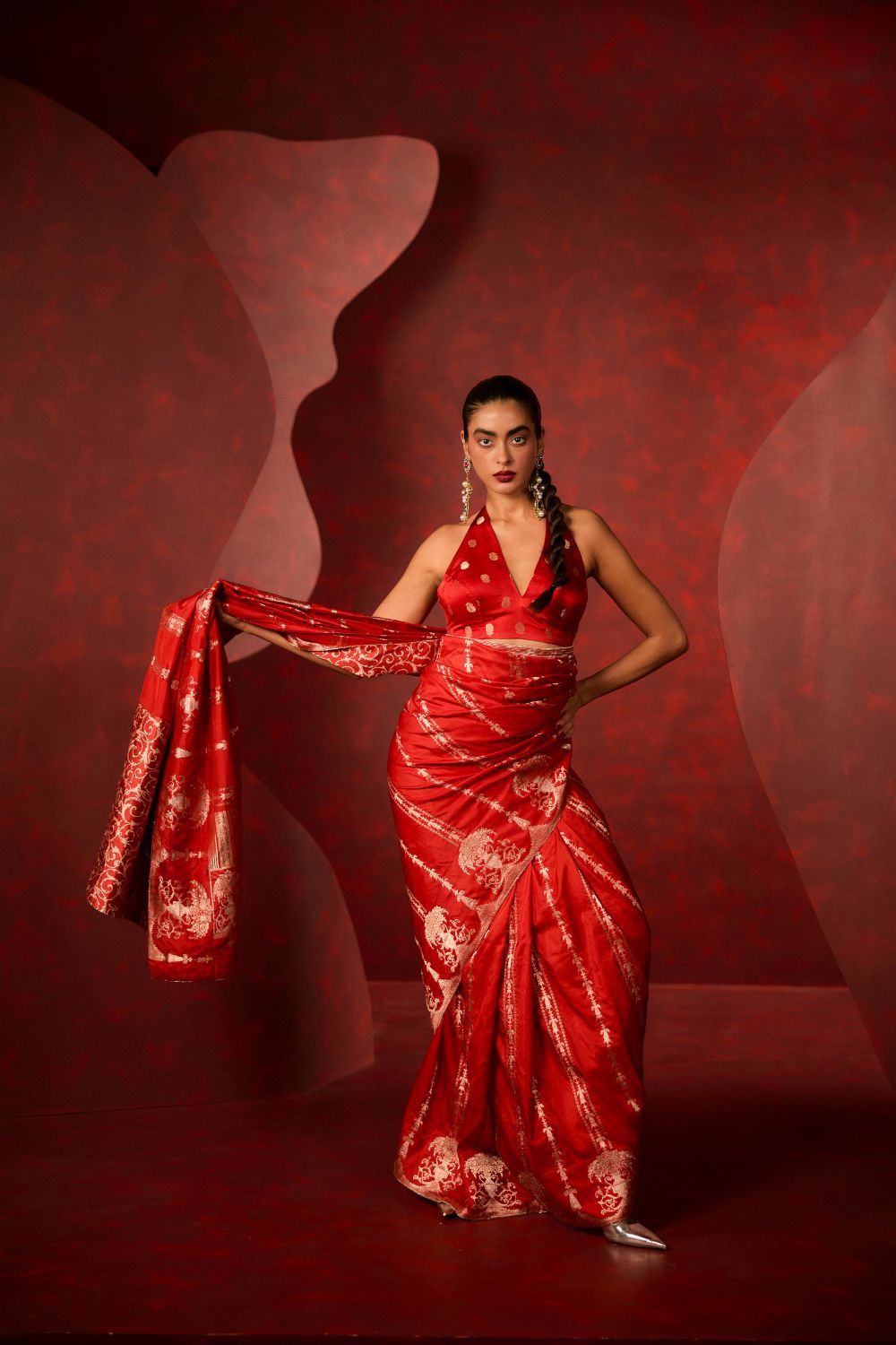 Together Always Saree in Red