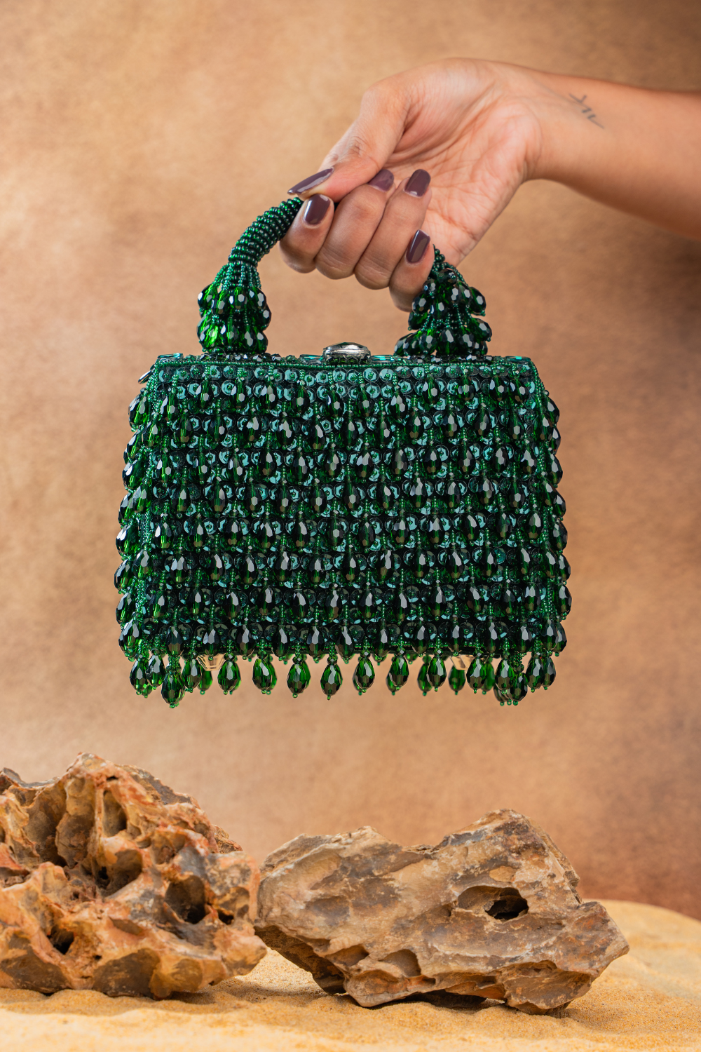 Chevron Crystal Kasse Emerald