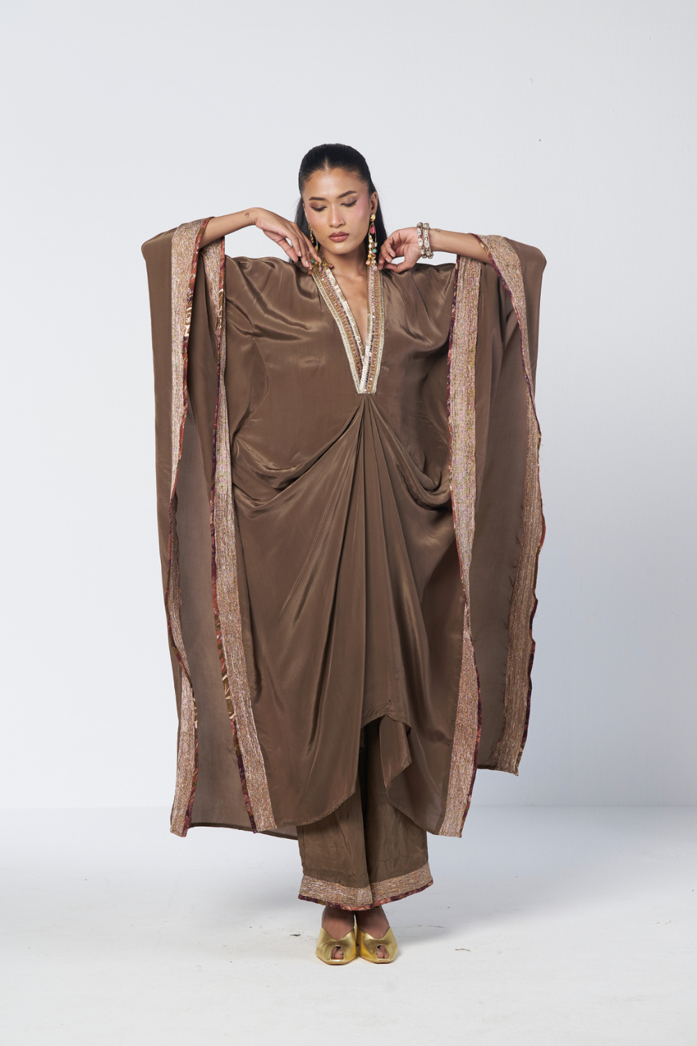 Azra Olive Kaftan Set