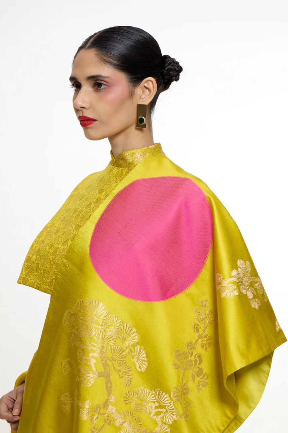 Handwoven Canary Yellow Silk Shawl