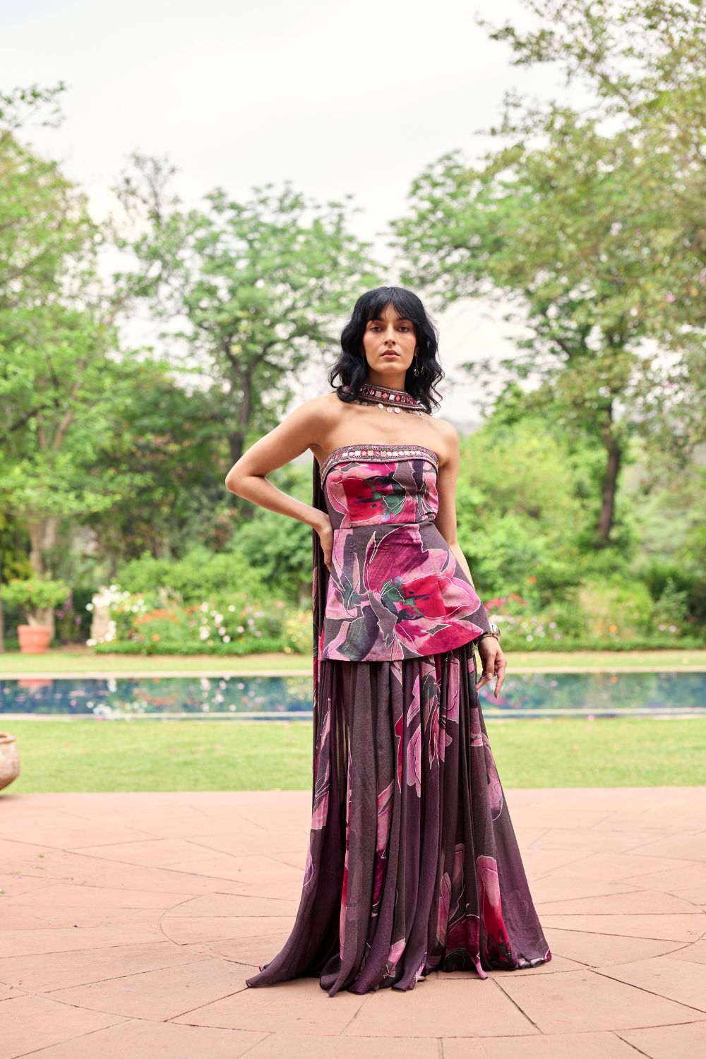 PLUMICIOUS FLORAL CORSET DRESS