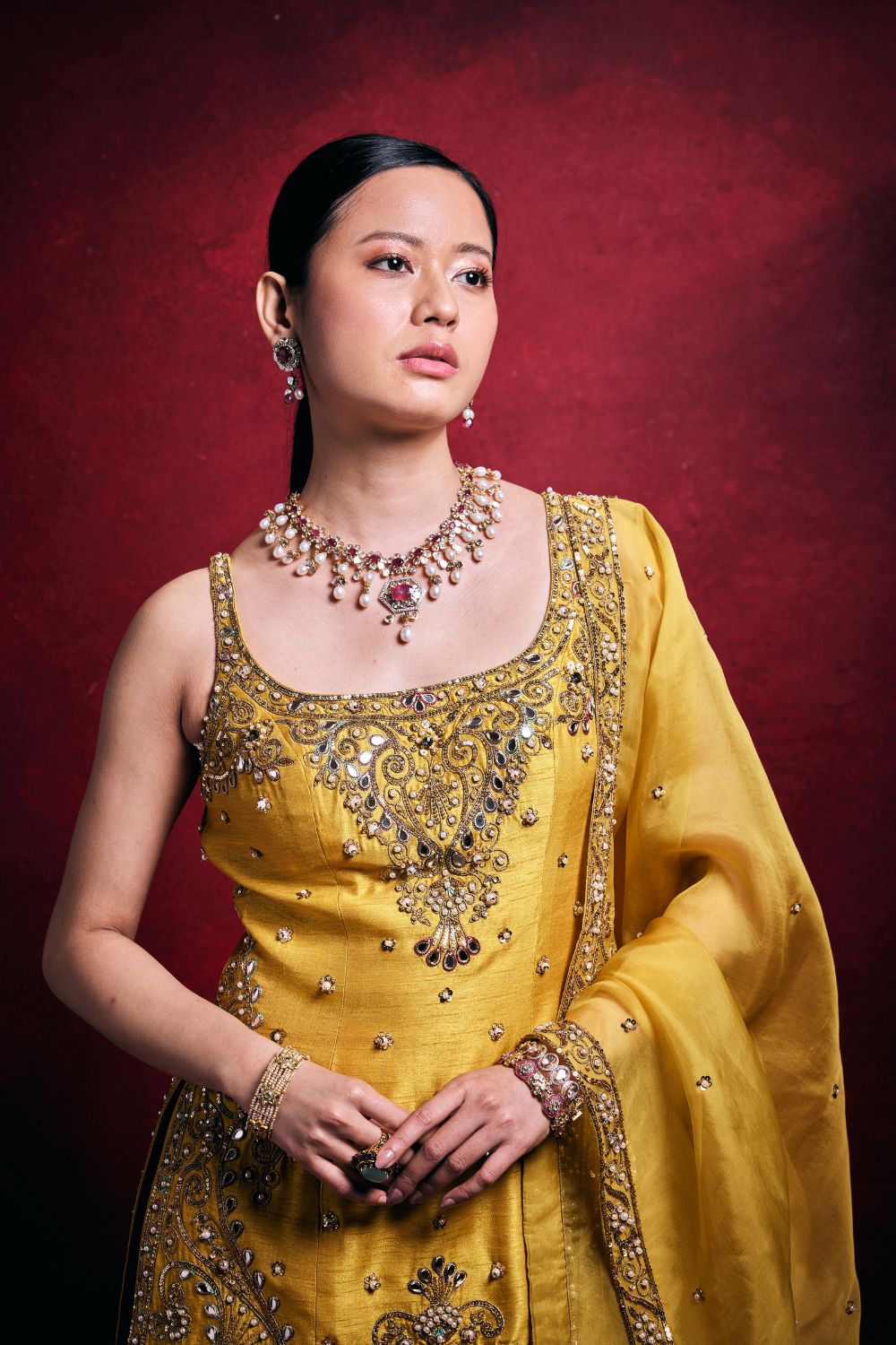 MUSTARD GHARARA SET