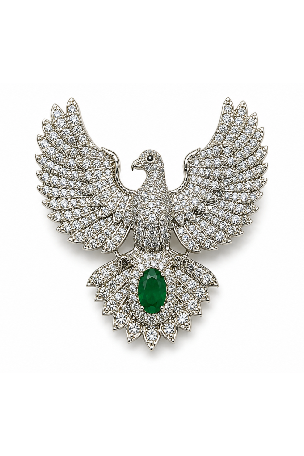 Zircon Bird Motif Brooch