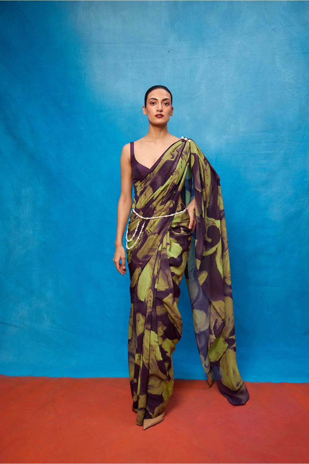 Multicolour Chiffon Digital Print Saree