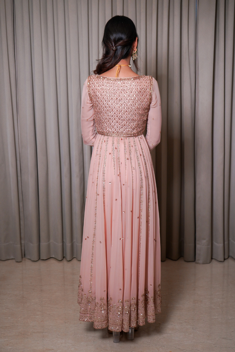 Blush pink anarkali set
