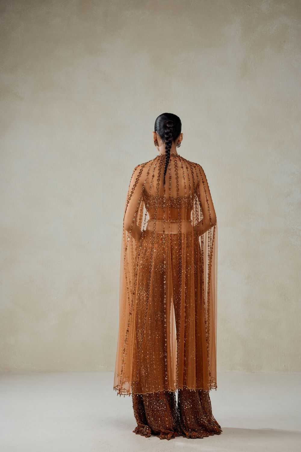 Copper Copper With Cape Sharara Set
