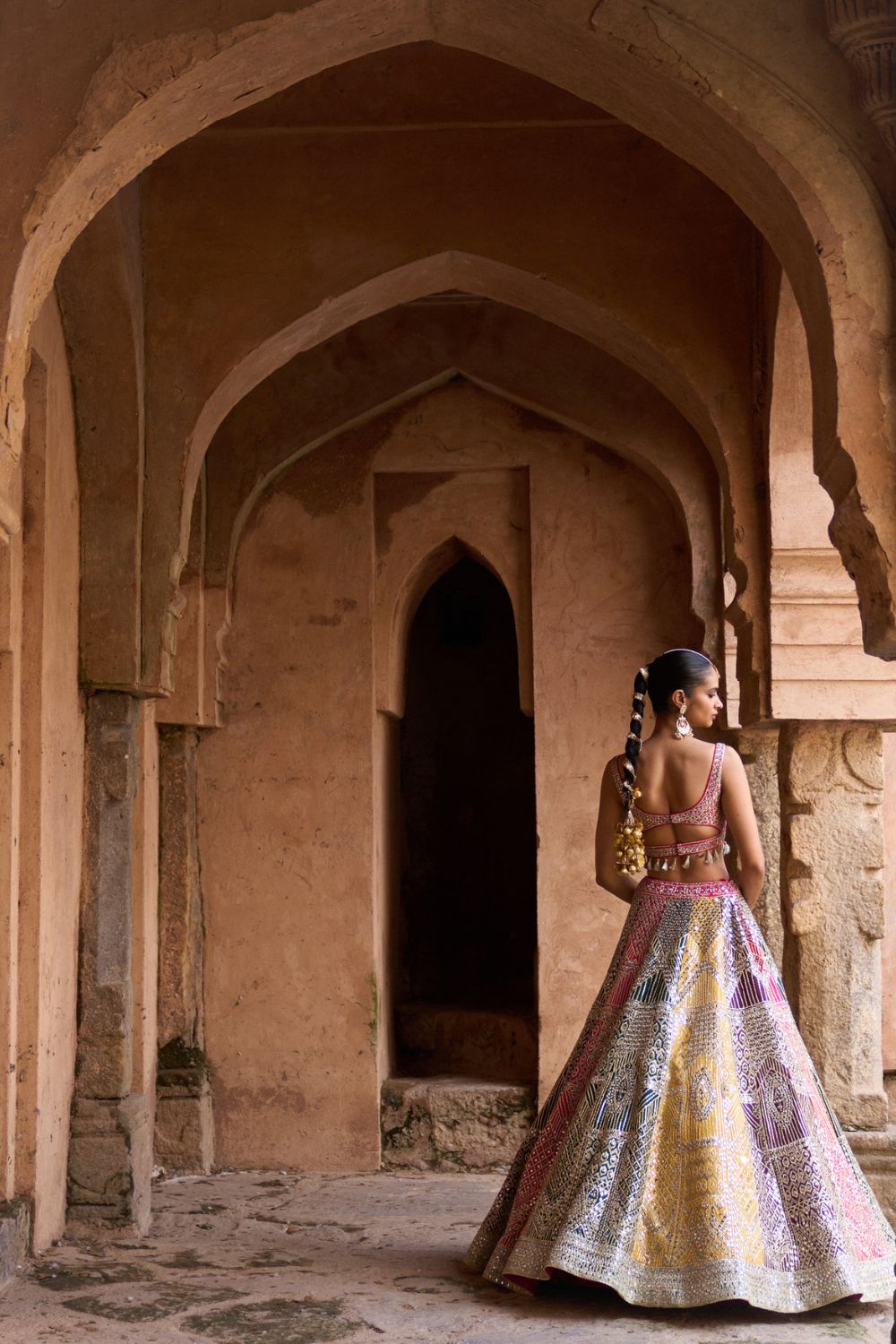 RANG —Multi colored Lehenga Set with Contrast Blouse