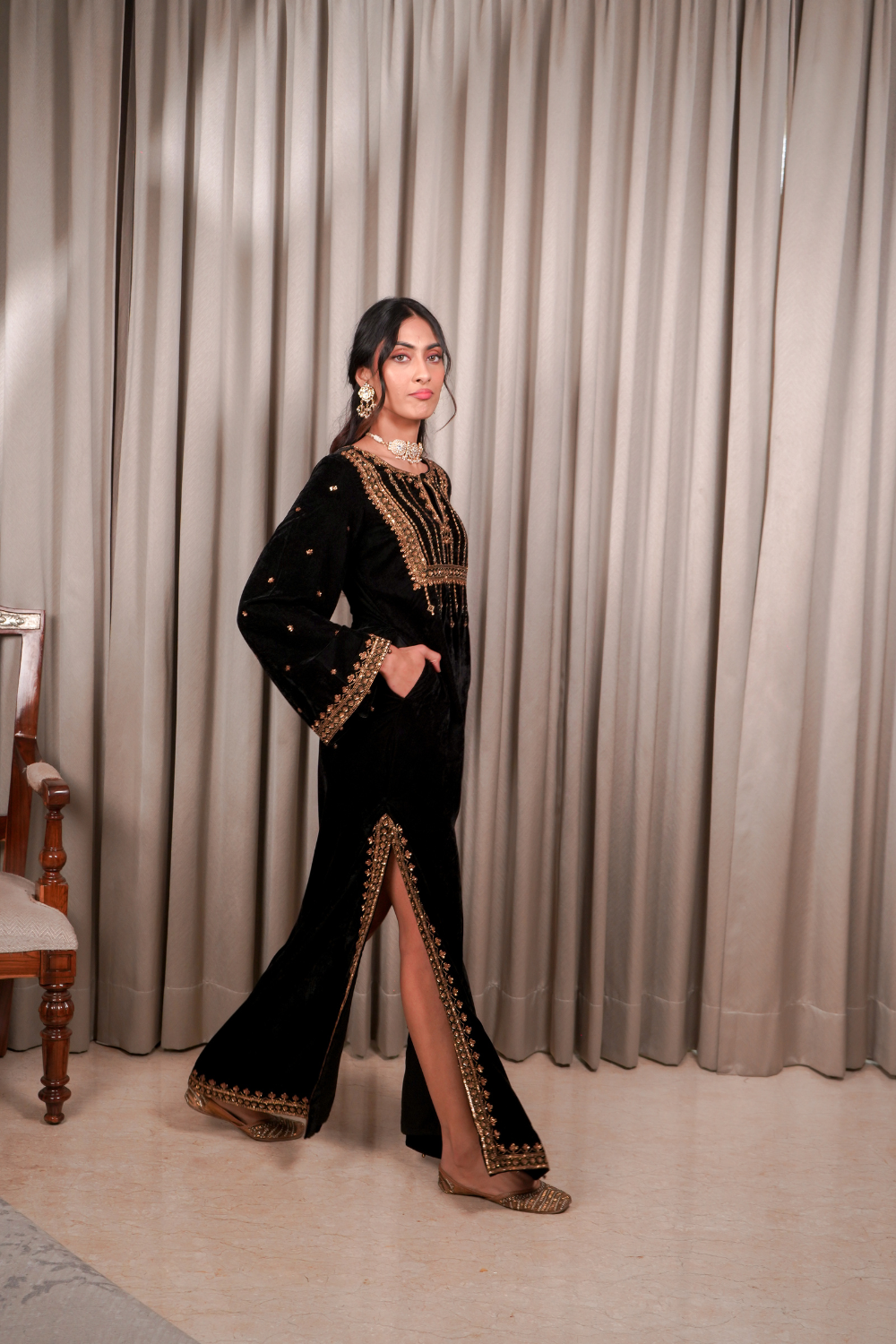 Black Kaftan Set
