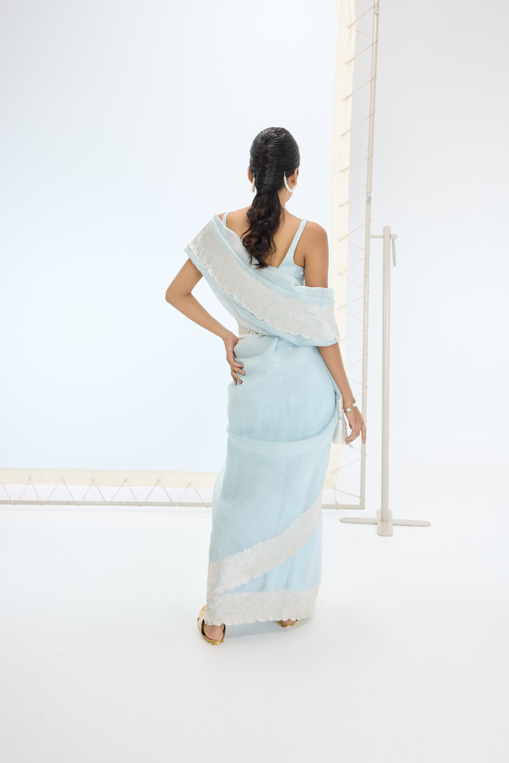 The Blake Saree in Ice Blue
