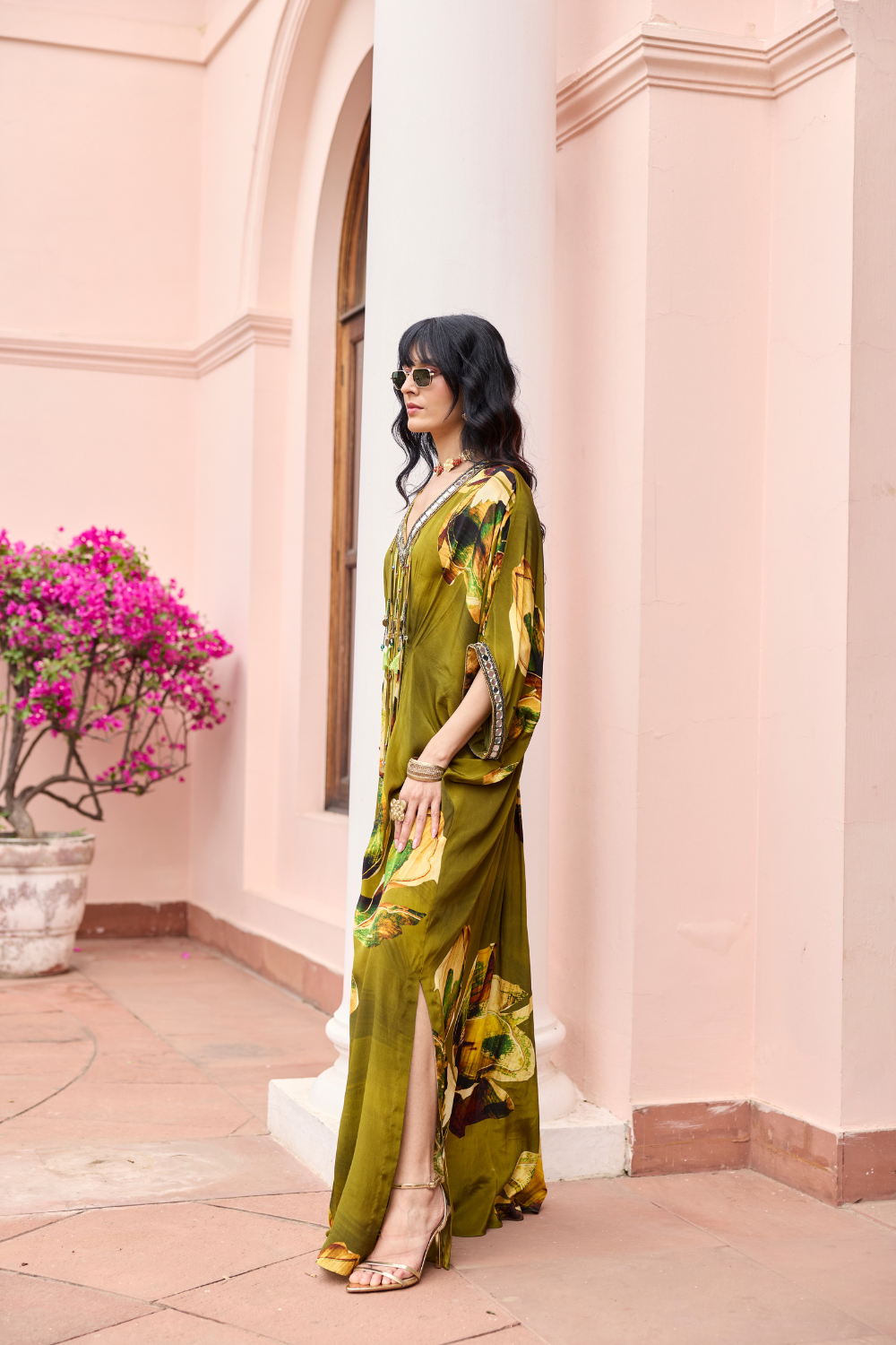 MATCHA GREEN FLORAL KAFTAN